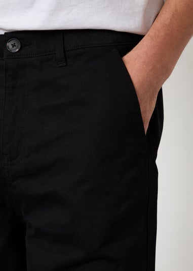 Threadbare Black Baggy Fit Chino Trousers
