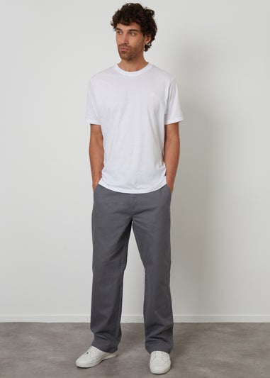 Threadbare Charcoal Baggy Fit Chino Trousers