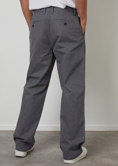 Threadbare Charcoal Baggy Fit Chino Trousers