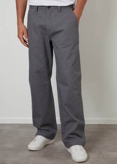 Threadbare Charcoal Baggy Fit Chino Trousers