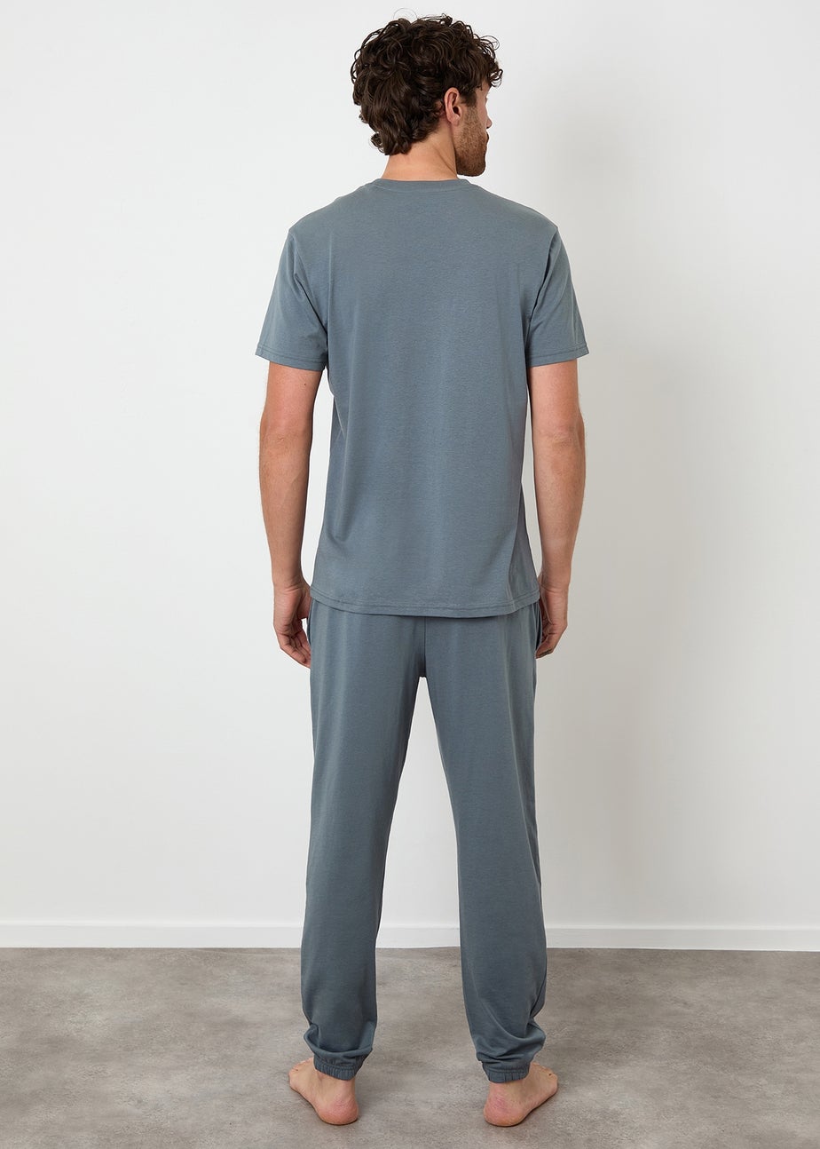 Threadbare Grey Cotton Blend Jersey Pyjama Set