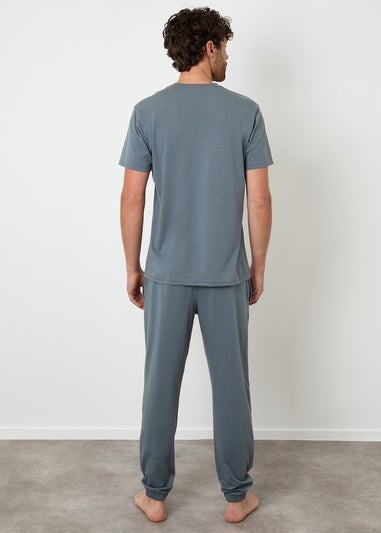 Threadbare Grey Cotton Blend Jersey Pyjama Set