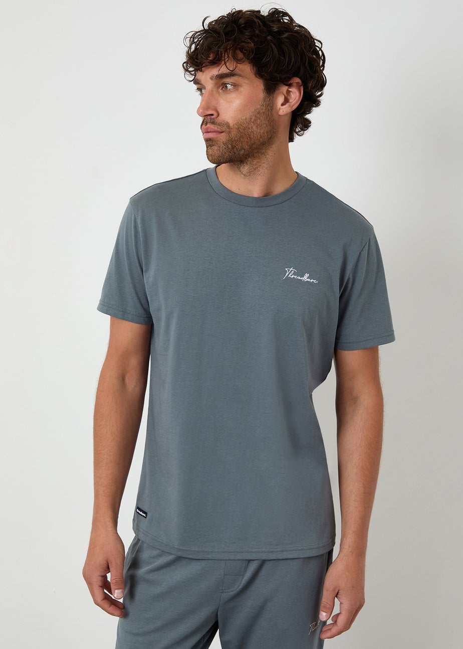 Threadbare Grey Cotton Blend Jersey Pyjama Set