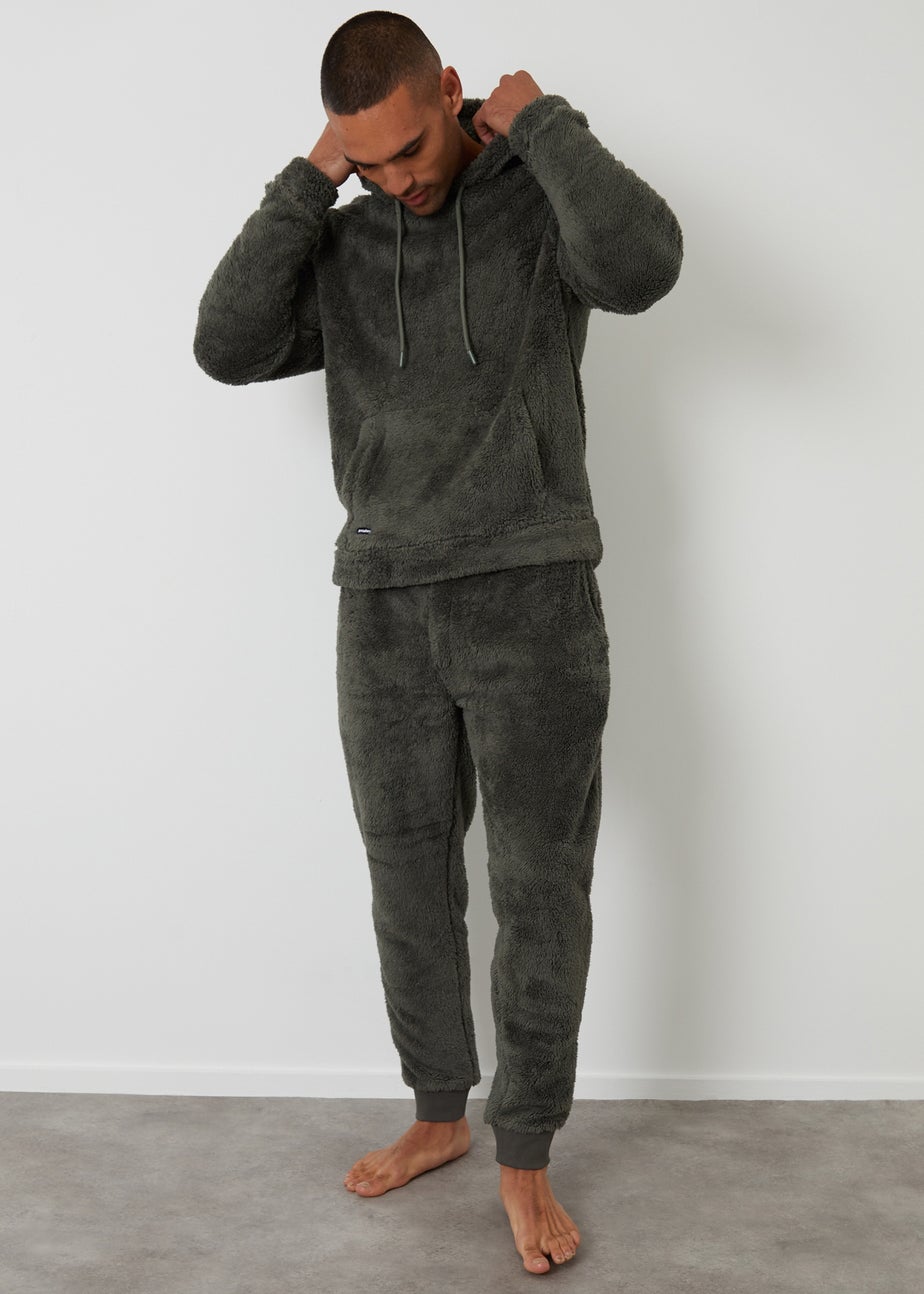 Threadbare Borg Hooded Loungewear Set