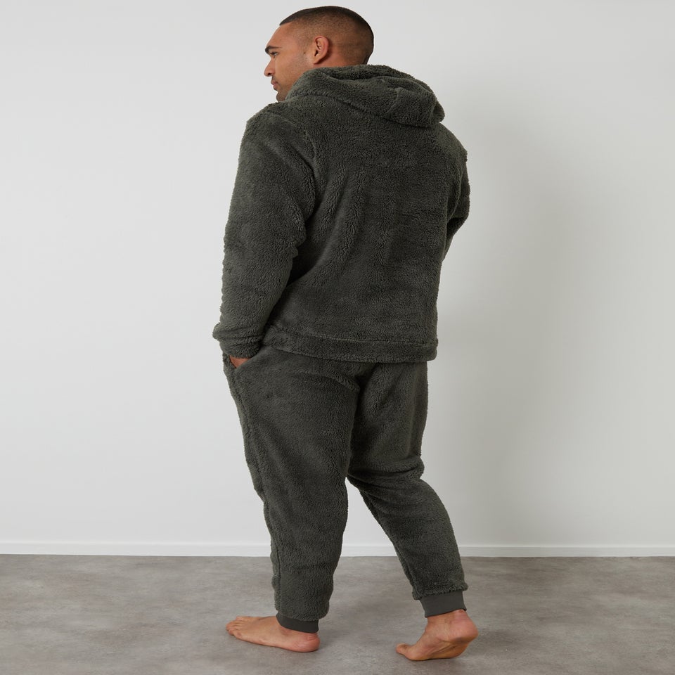 Threadbare Borg Hooded Loungewear Set