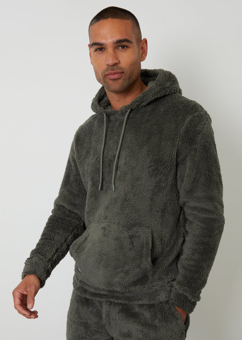 Threadbare Borg Hooded Loungewear Set