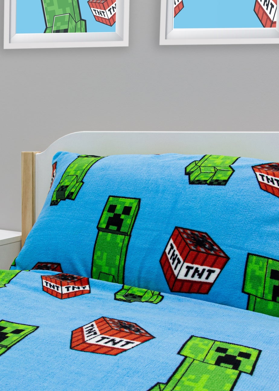 Minecraft Warmer Blue Fleece Duvet Cover