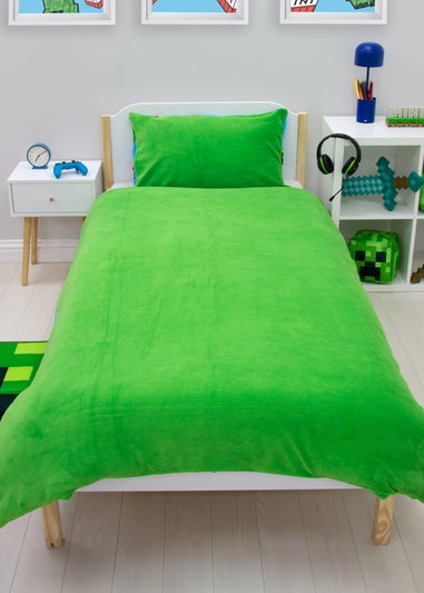 Minecraft Warmer Blue Fleece Duvet Cover
