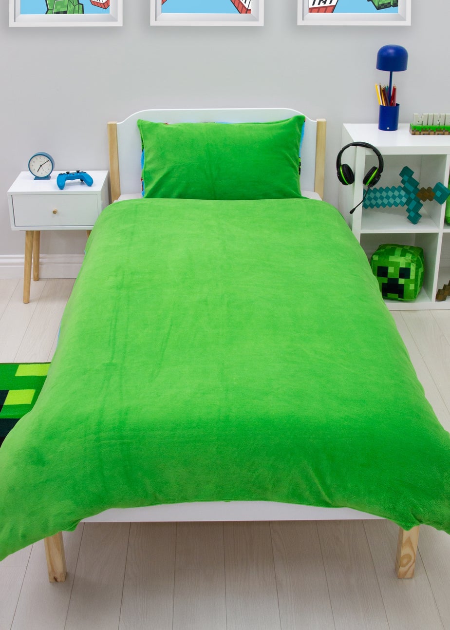 Minecraft Warmer Blue Fleece Duvet Cover