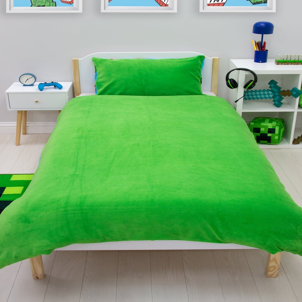 Minecraft Warmer Blue Fleece Duvet Cover
