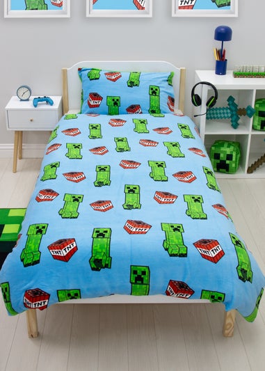 Minecraft Warmer Blue Fleece Duvet Cover