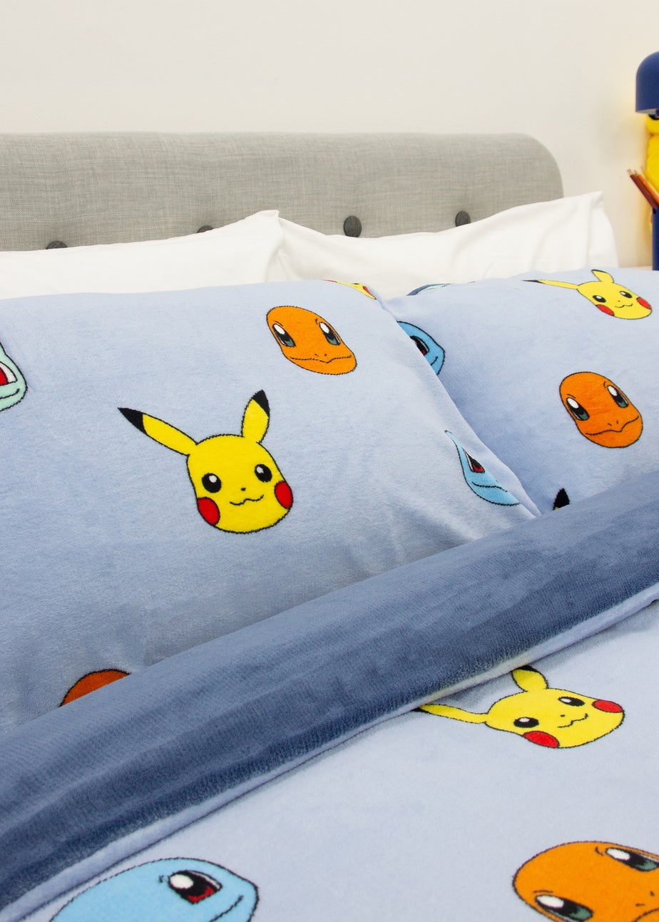 Pokemon Snuggle Blue Fleece Duvet Cover