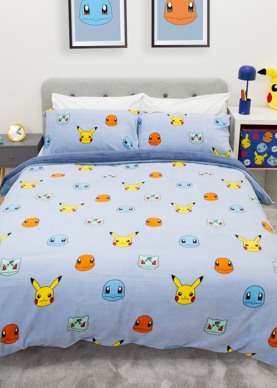 Pokemon Snuggle Blue Fleece Duvet Cover