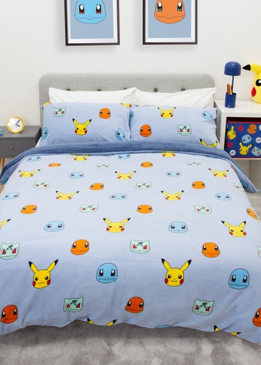 Pokemon Snuggle Blue Fleece Duvet Cover