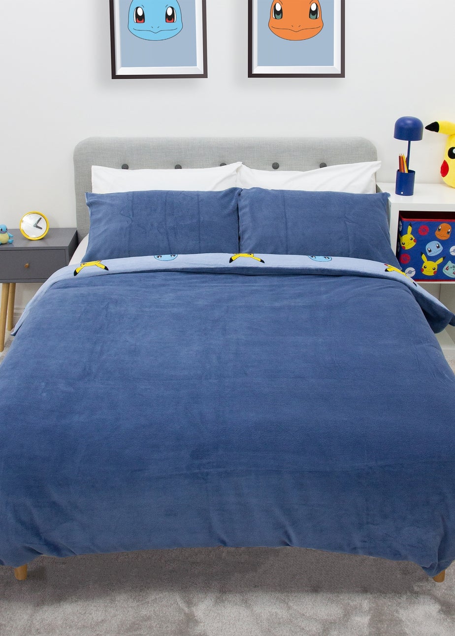 Pokemon Snuggle Blue Fleece Duvet Cover