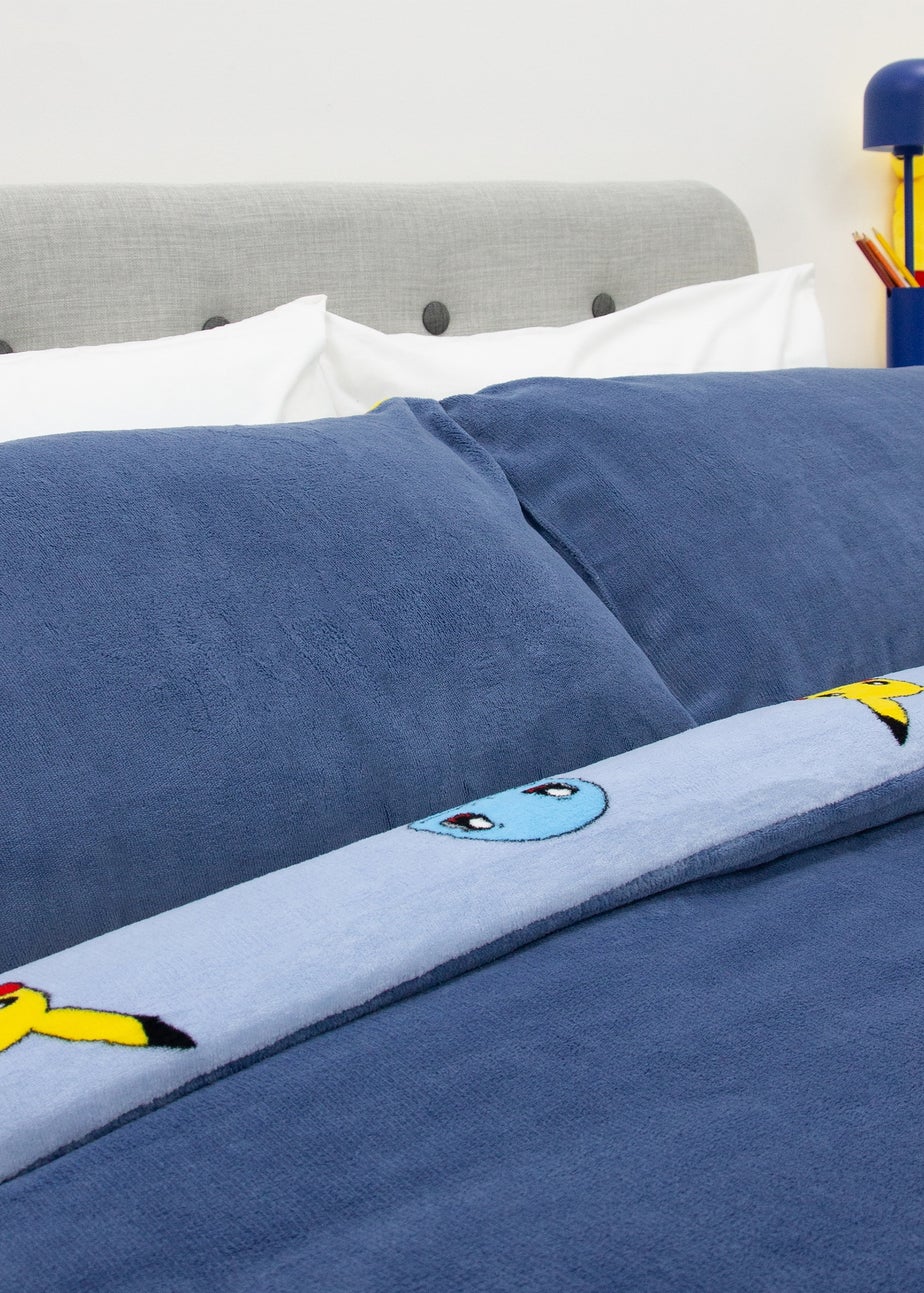 Pokemon Snuggle Blue Fleece Duvet Cover