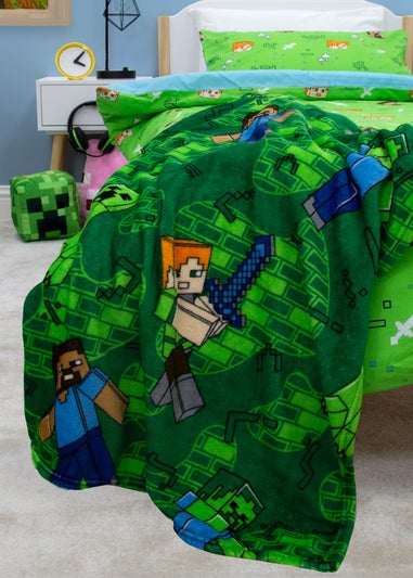 Minecraft Green Levels Fleece Blanket