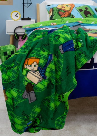 Minecraft Green Levels Fleece Blanket