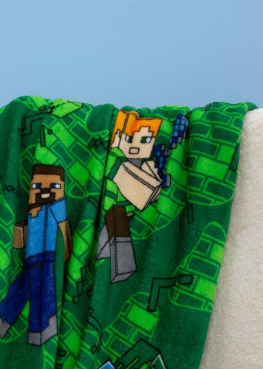 Minecraft Green Levels Fleece Blanket