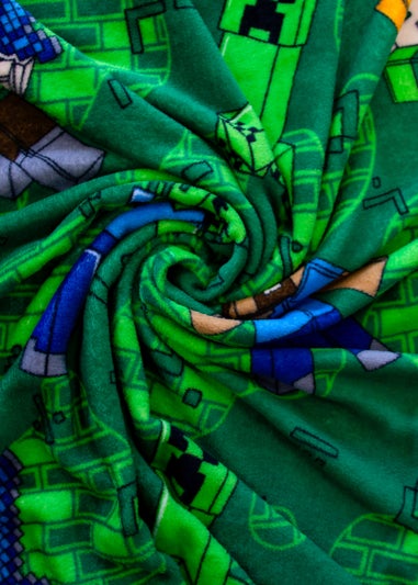 Minecraft Green Levels Fleece Blanket