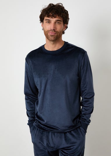 Threadbare Navy Soft Touch Velour Loungewear Set