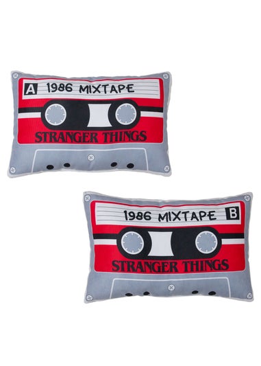 Stranger Things Grey Cassette Shaped Cushion