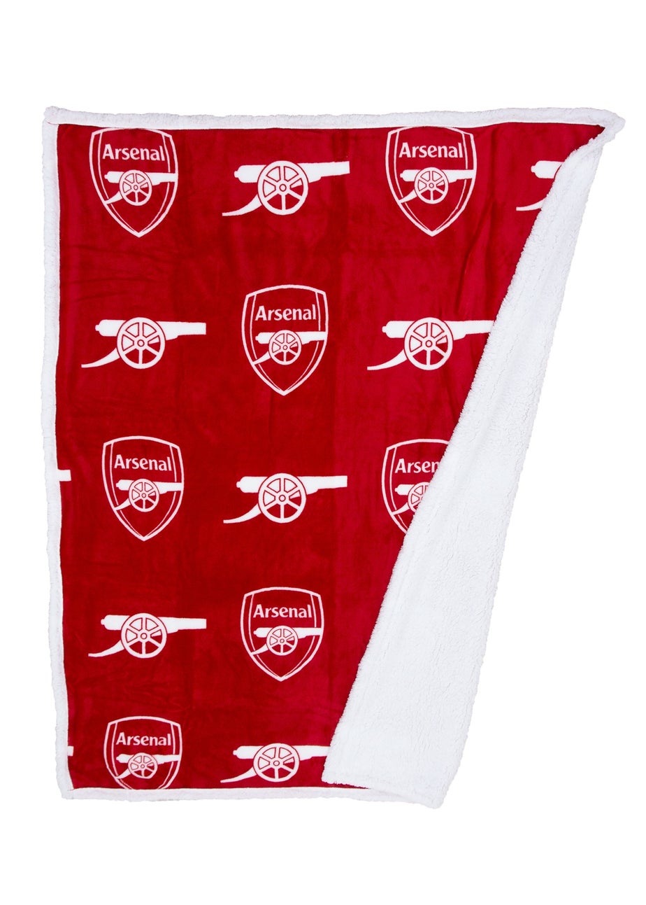Arsenal Stamp Red Sherpa Fleece Blanket