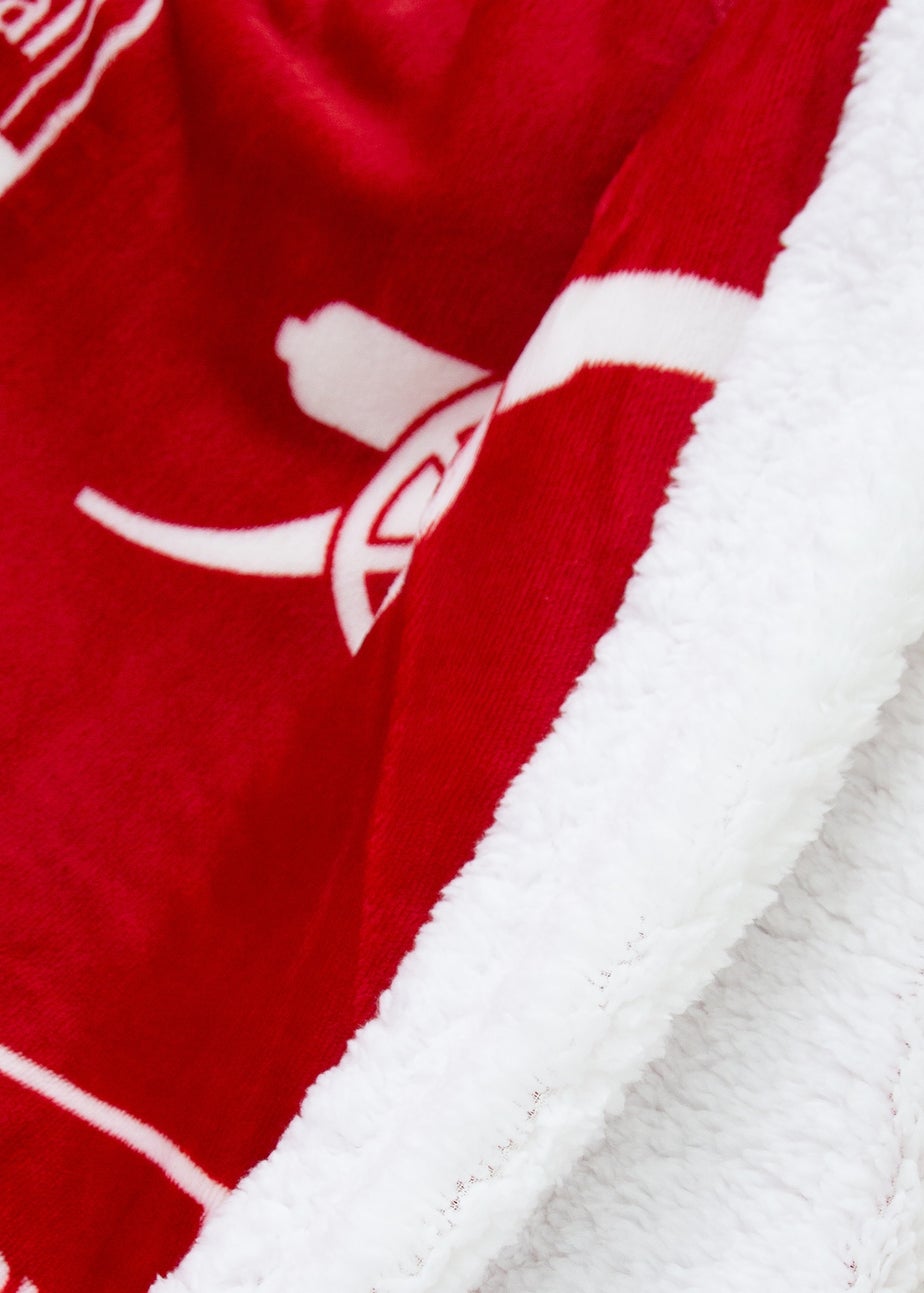Arsenal Stamp Red Sherpa Fleece Blanket