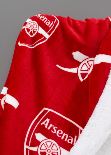 Arsenal Stamp Red Sherpa Fleece Blanket
