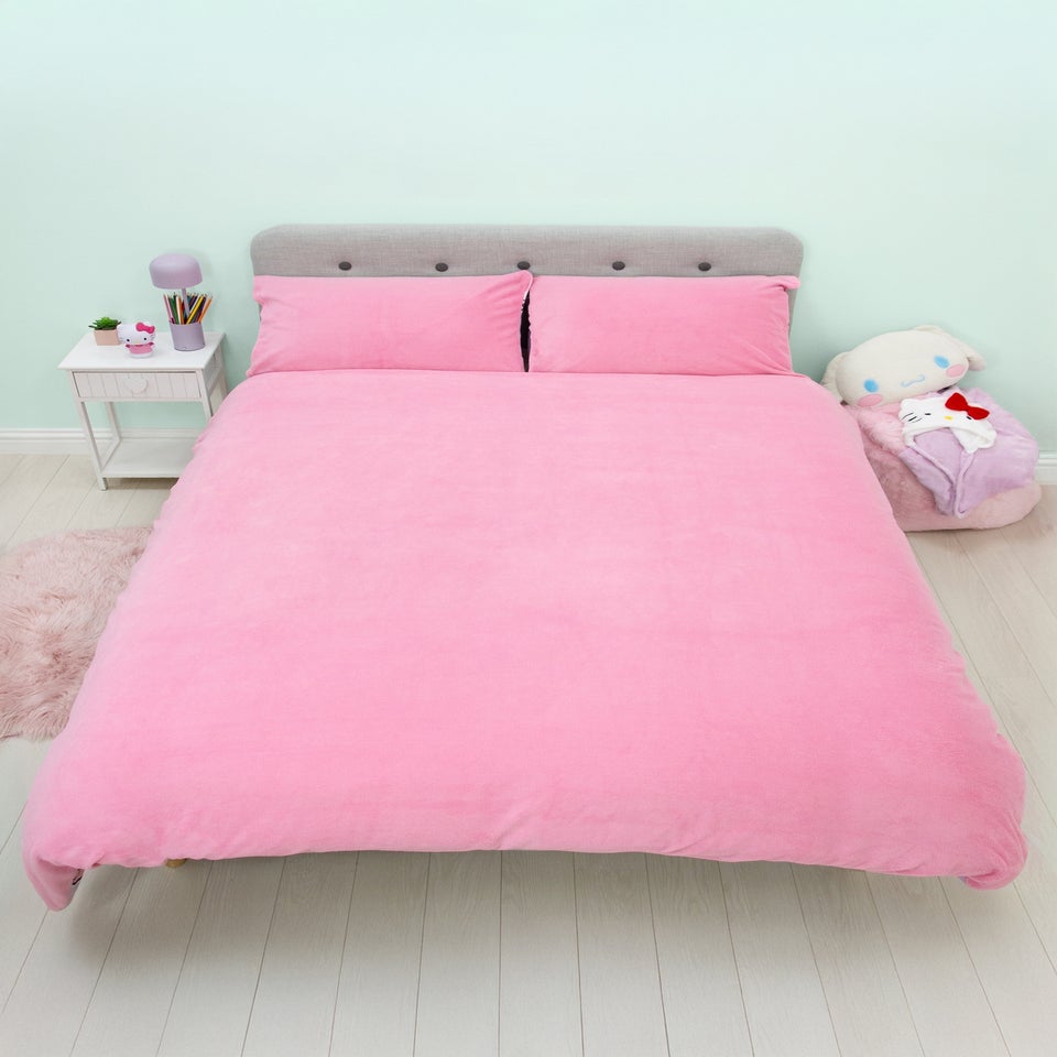 Hello Kitty Chill Pink Fleece Duvet Cover Set