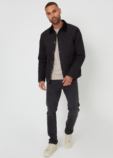 Threadbare Black Cotton Twill Lightweight Jacket