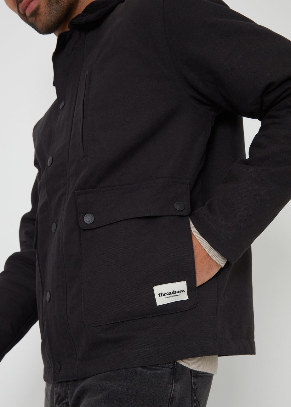 Threadbare Black Cotton Twill Lightweight Jacket