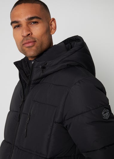 Threadbare Black Showerproof Double Layer Puffer Jacket