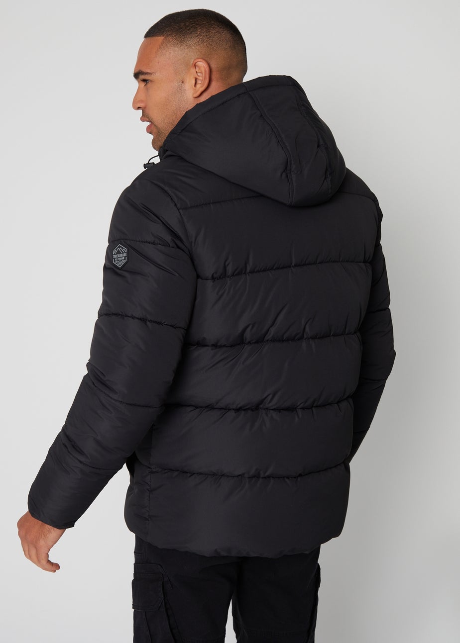 Threadbare Black Showerproof Double Layer Puffer Jacket
