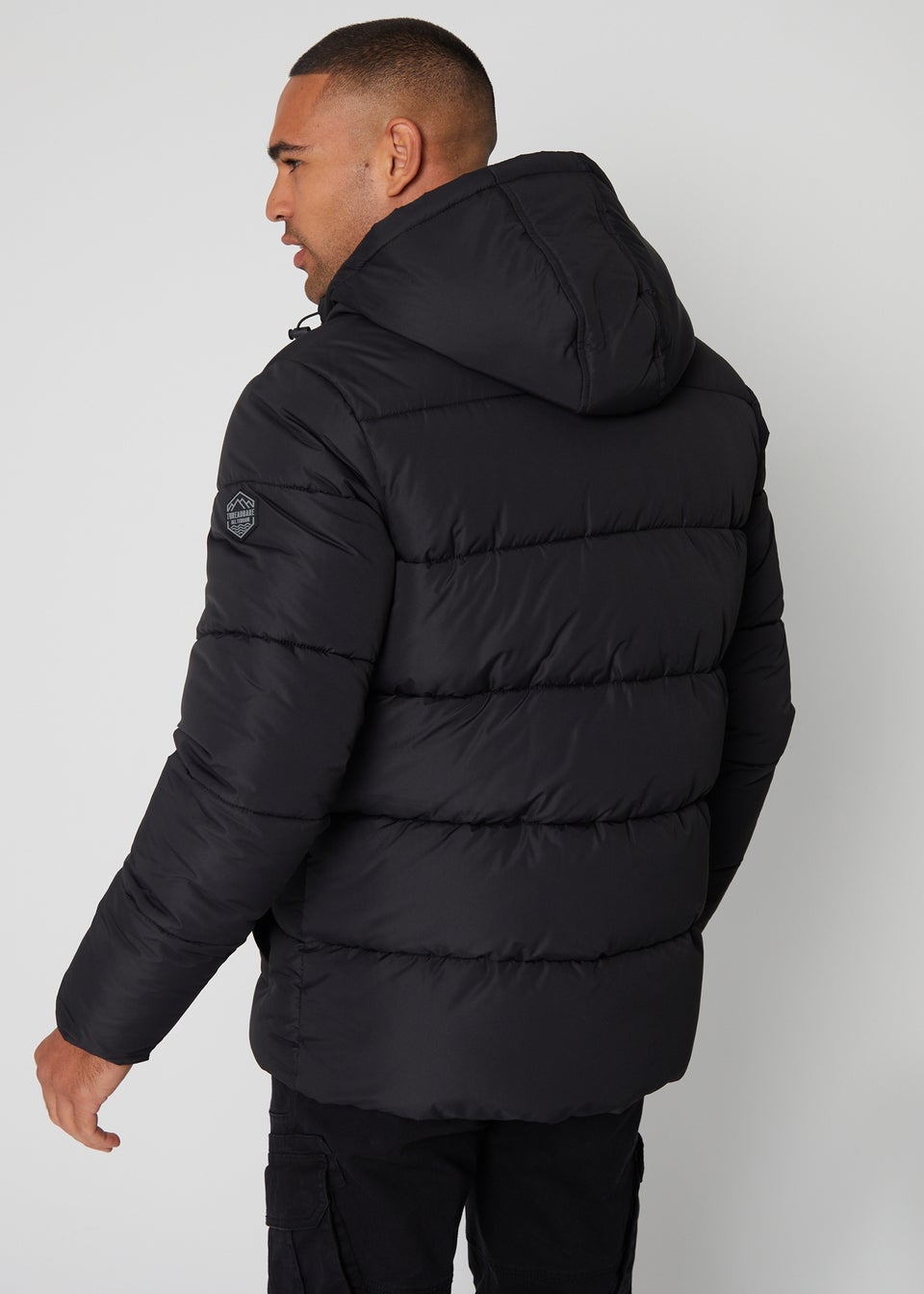 Threadbare Black Showerproof Double Layer Puffer Jacket