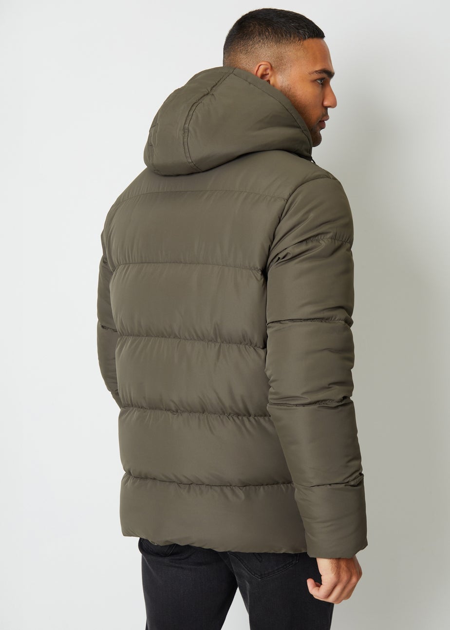 Threadbare Khaki Showerproof Double Layer Puffer Jacket