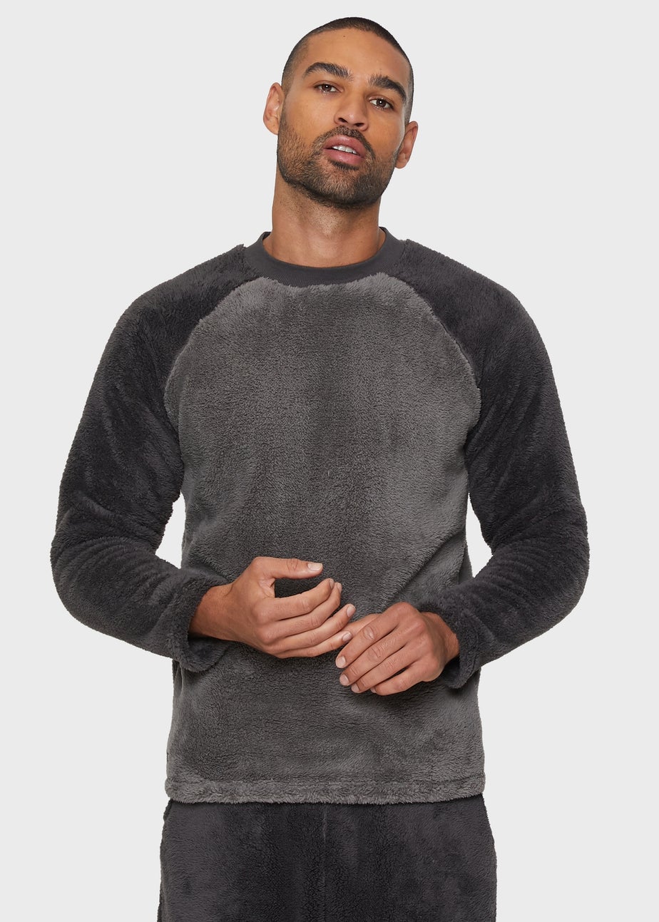 Threadbare Charcoal Borg Loungewear Set