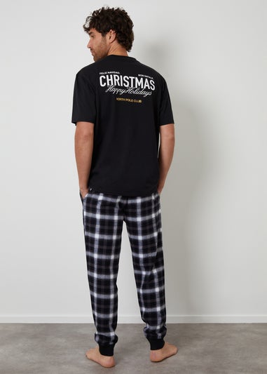 Threadbare Black Cotton Blend Check Christmas Set
