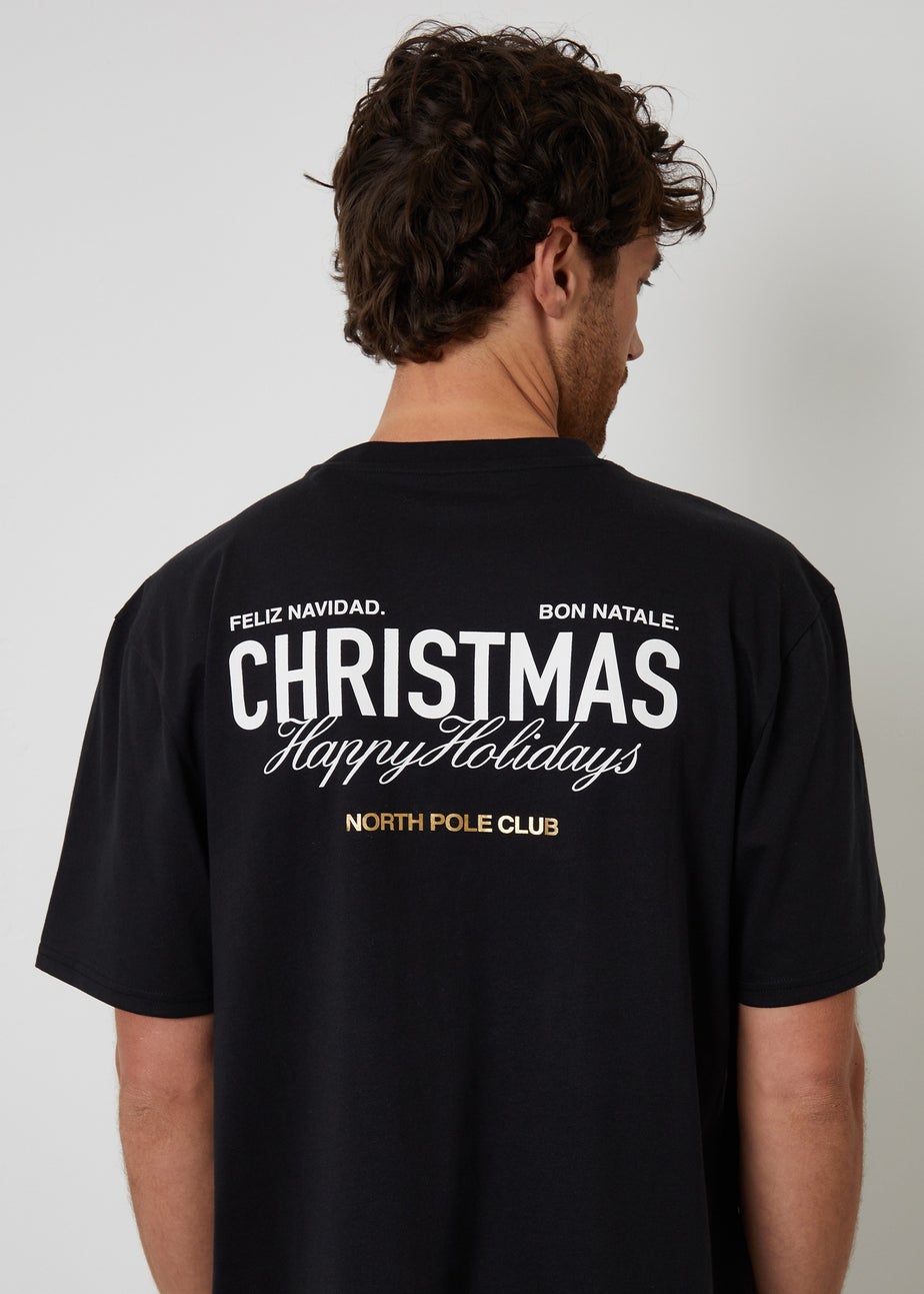 Threadbare Black Cotton Blend Check Christmas Set