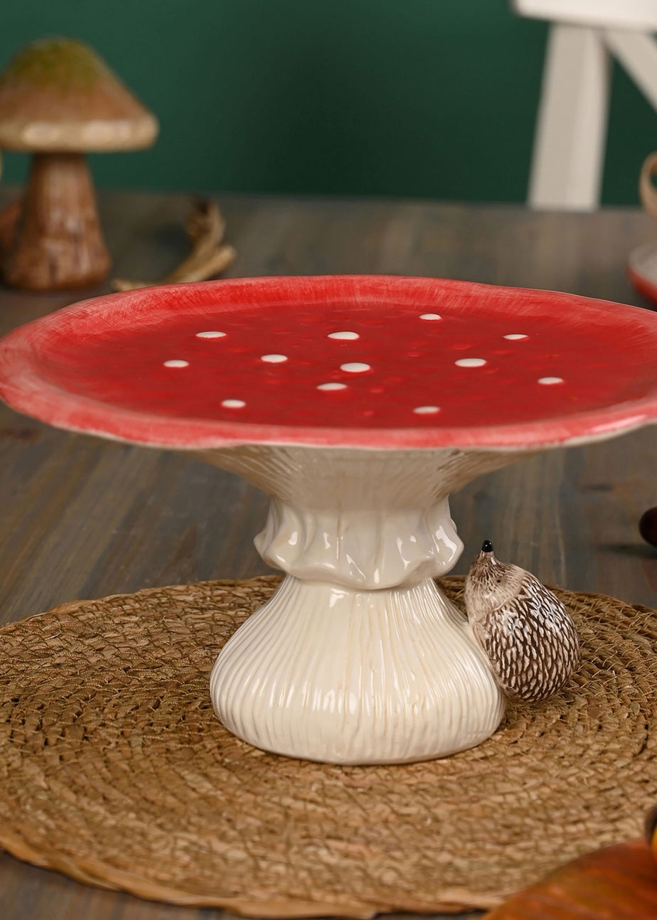 Country Living Red Toadstool & Hedgehog Cake Stand