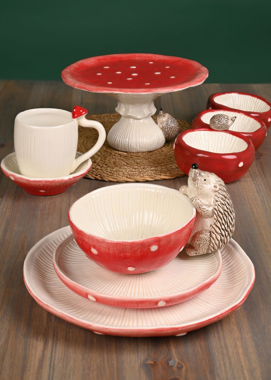 Country Living Red Toadstool & Hedgehog Cake Stand