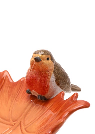 Country Living Orange Robin On A Leaf Serving Bowl