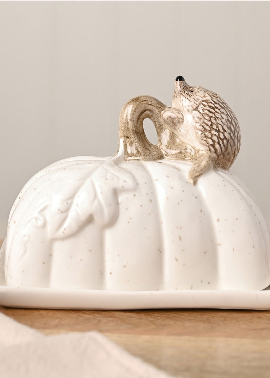Country Living White Hedgehog Butter Dish