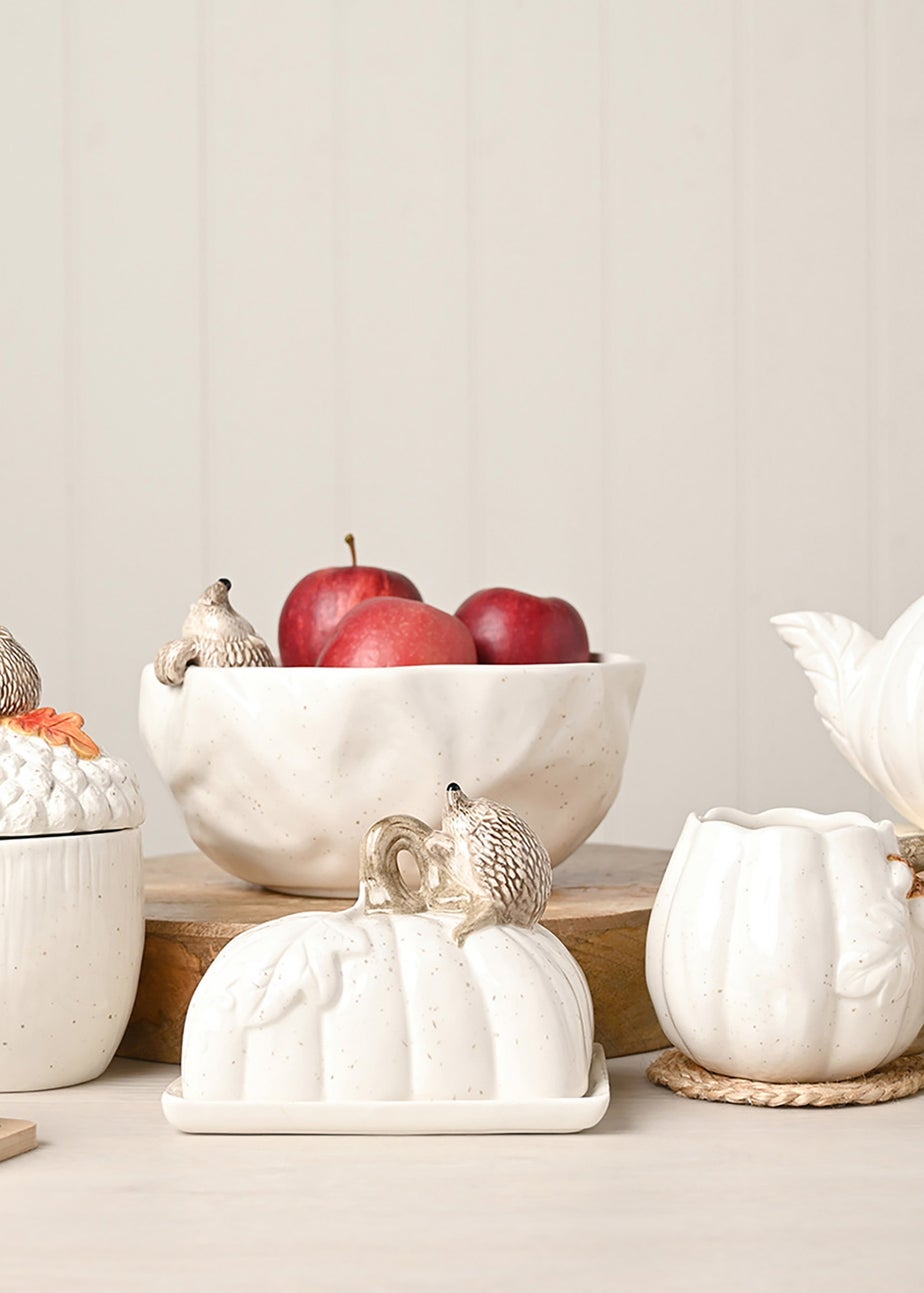 Country Living White Hedgehog Butter Dish