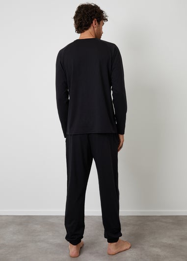 Threadbare Black Sweatshirt & Jogger Lounge Set