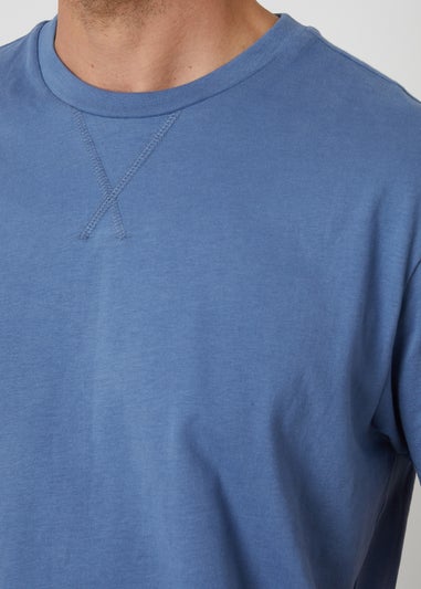 Threadbare Blue Peached Cotton Short Sleeve Pyjama Set