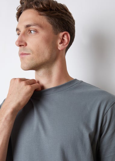 Threadbare Blue Relaxed Fit Peached Cotton Shortie Lounge Set