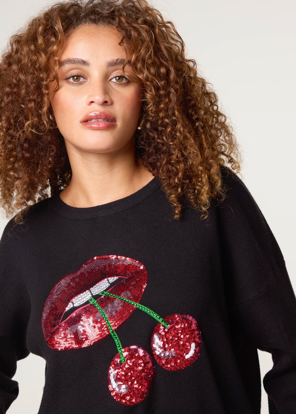 Blue Vanilla Black Cherry Lips Jumper