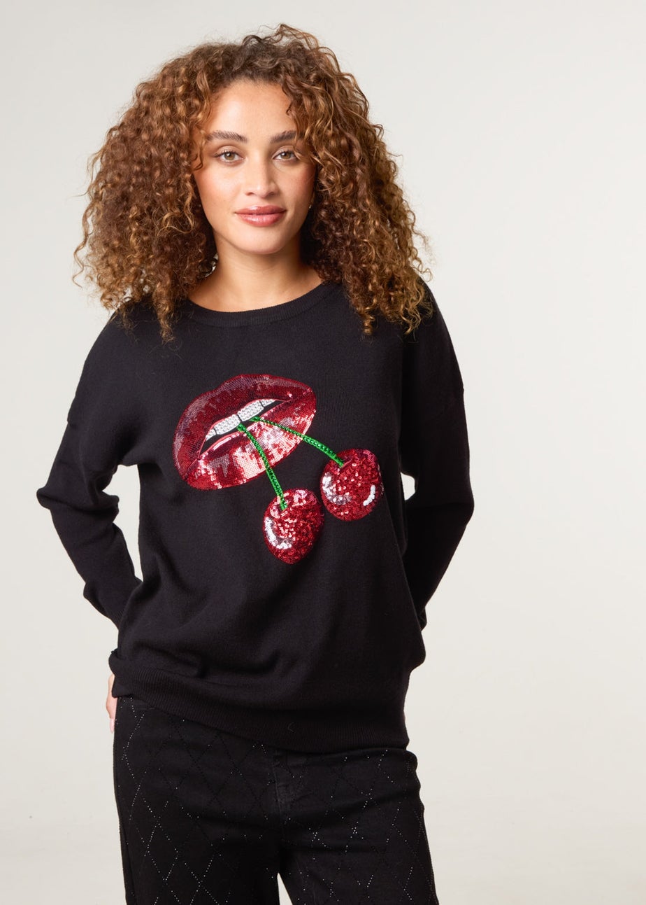 Blue Vanilla Black Cherry Lips Jumper