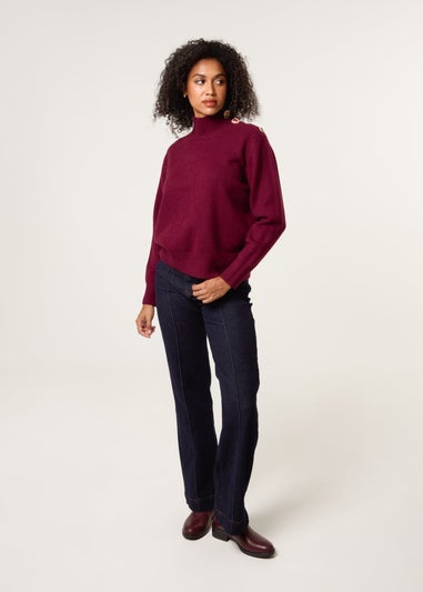 Blue Vanilla Red Jewel Button Jumper